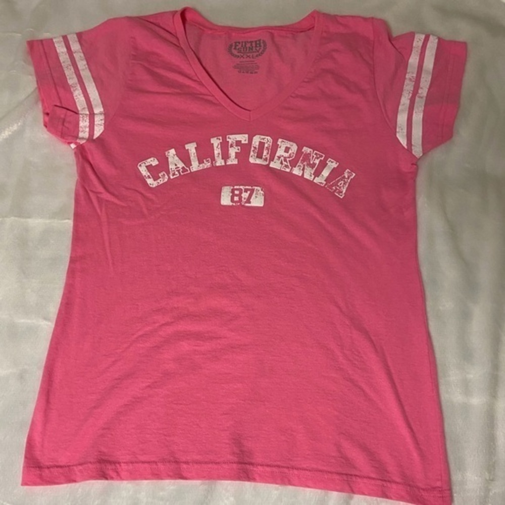 NWOT Pink Baseball California Short Sleeve Tee
